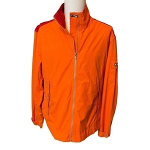 80s RARE Tommy Hilfiger Colorblock Jacket Vintage Retro Men’s XL Orange Red